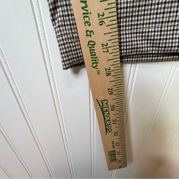 H&M M plaid Patterned work Pants elastic waist - Picture 4 of 13